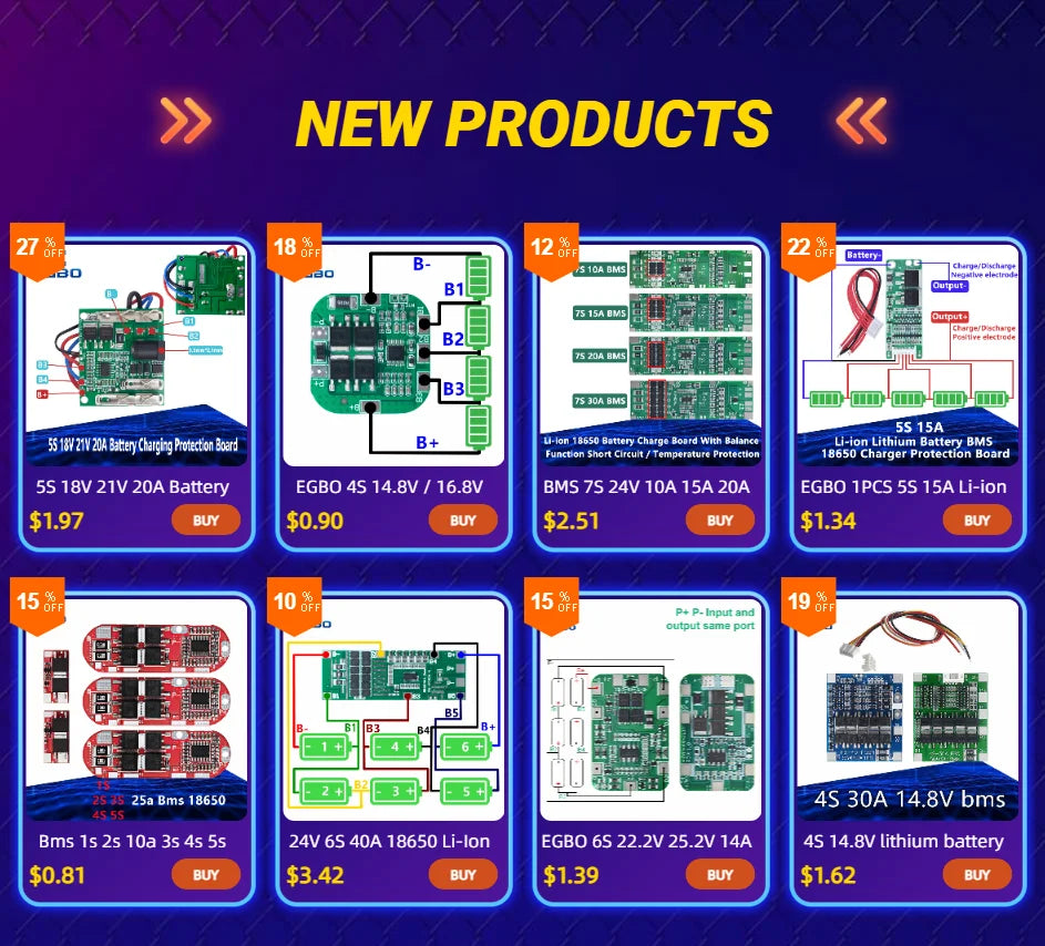 3S/4S/5S Bms 12.6V 16.8V 21V 3.7V 100A Li-ion Lmo Ternary Lithium Battery Protection Circuit Board Li-polymer Balance Charging