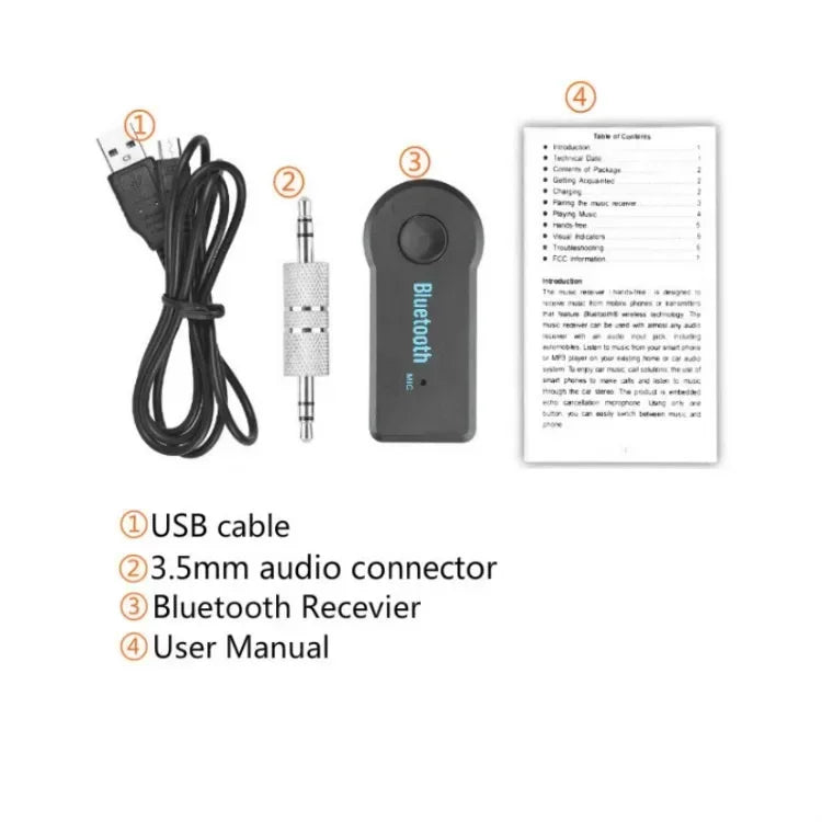 Wireless Bluetooth5.0 Car 3.5mm Socket Adapter,AUX Bluetooth 5.0 Receiver,Audio Converter Mobile Phone Hands-Free Stereo Adapter