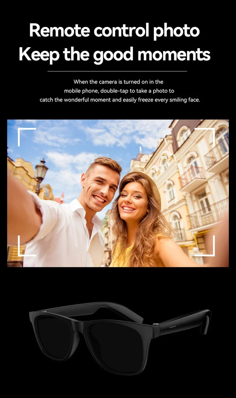 Lenovo AI Smart Wireless Glasses Bluetooth Sunglasses Remote 8K Control Touch Photo Camera Recording Voice Assistant Translator