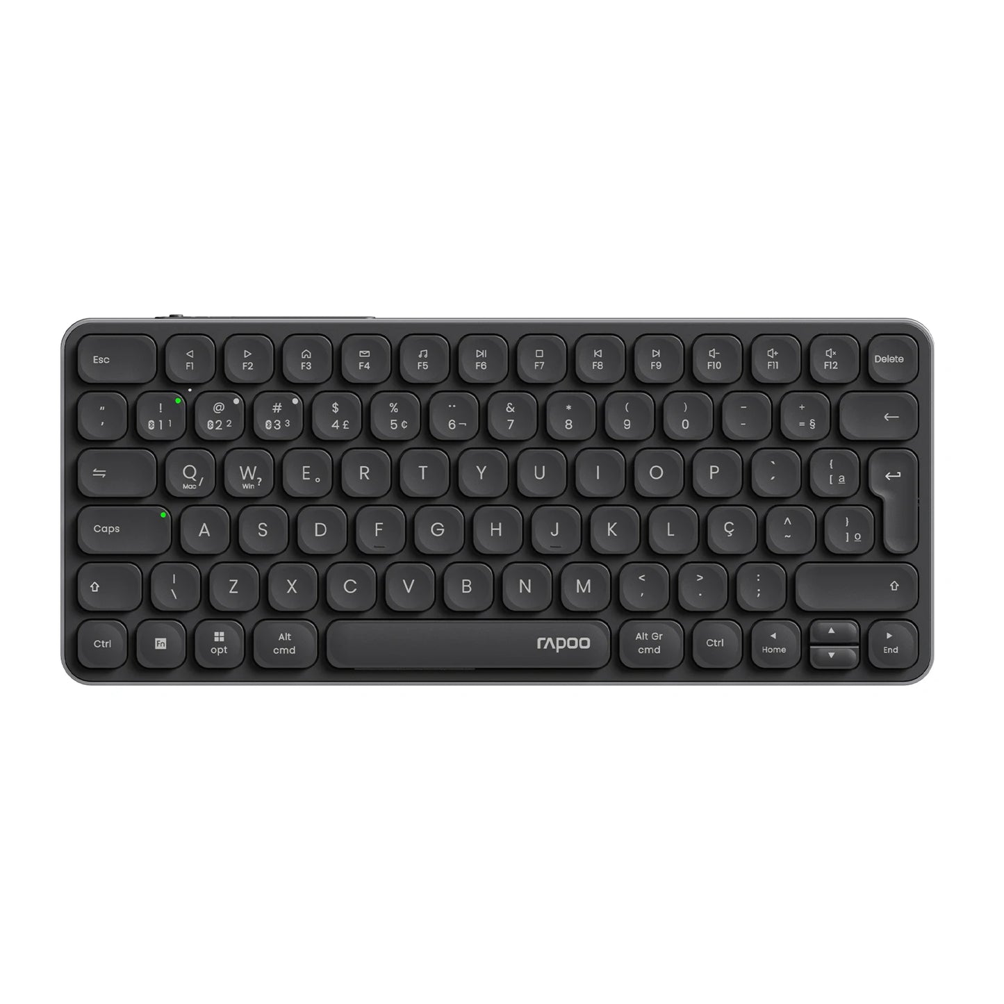 Rapoo E9050L/9010M ABNT2 Portuguese Brazil Multi-Device Bluetooth Wireless Keyboard Black Color with Multimedia Key