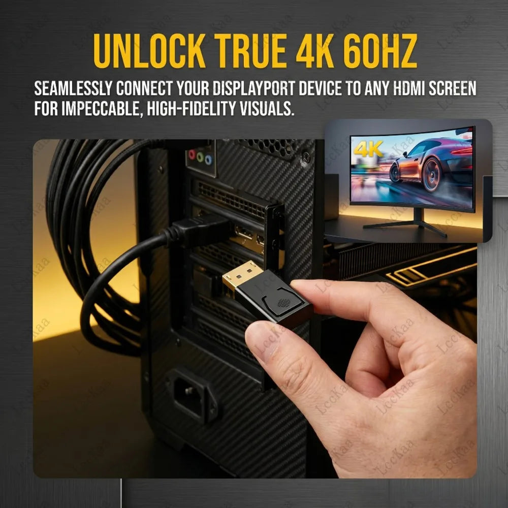 4K 30Hz/60Hz DP DisplayPort to HDMI-compatible Adapter Converter Display Port DP to HDTV Adapter Video Audio Laptop PC Laptop