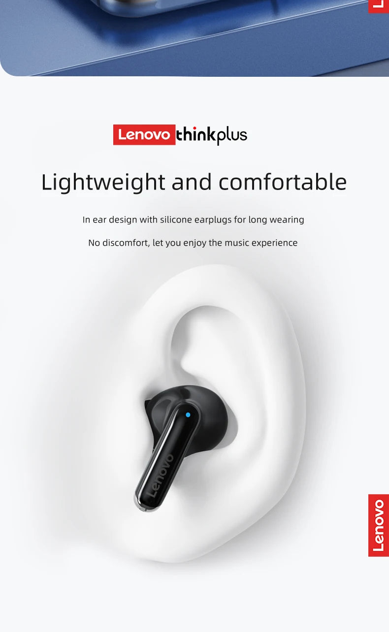 Lenovo Thinkplus XT88 in Ear Bluetooth Earphones with Dual Microphones, Stereo Noise Reduction, Bass HIFI Touch Earbuds