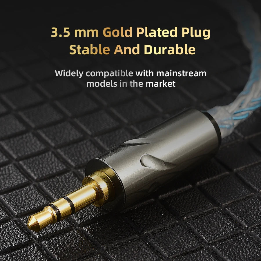 QKZ T1 Earphone Update Cable 3.5mm Jack QDC 0.75mm Connector Wired Headphones For ZXN ZXT VK4 ZX2 ZAX2 KZ EDX ZSN Pro X TRN MT1