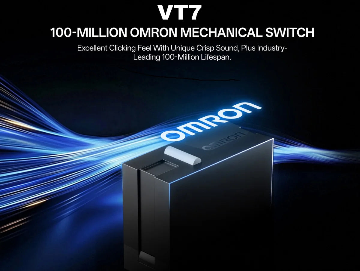 Rapoo VT7 MAX /VT7 Wireless Gaming Mouse True 8K Wireless Polling Rate 53g Lightweight Up to 750Hr Battery Life