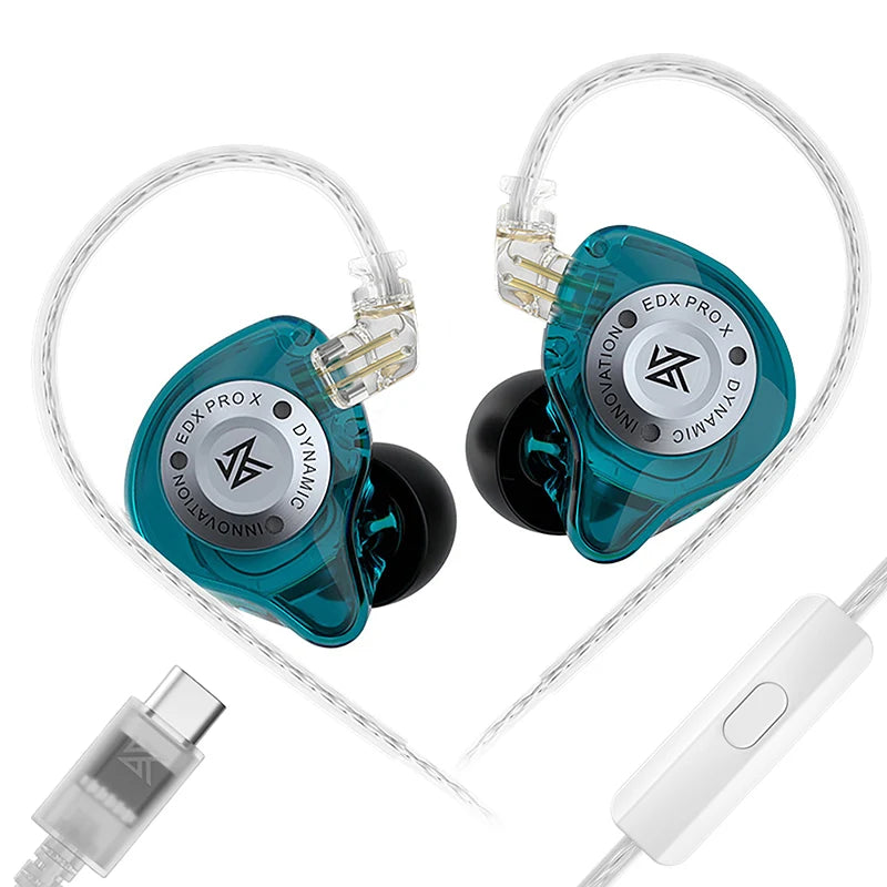 KZ EDX PRO X IEM Earphones Dynamic Drive HiFi Deep Bass Sound Earbud Sport Music Noise Cancelling Headset with Detachable Cable