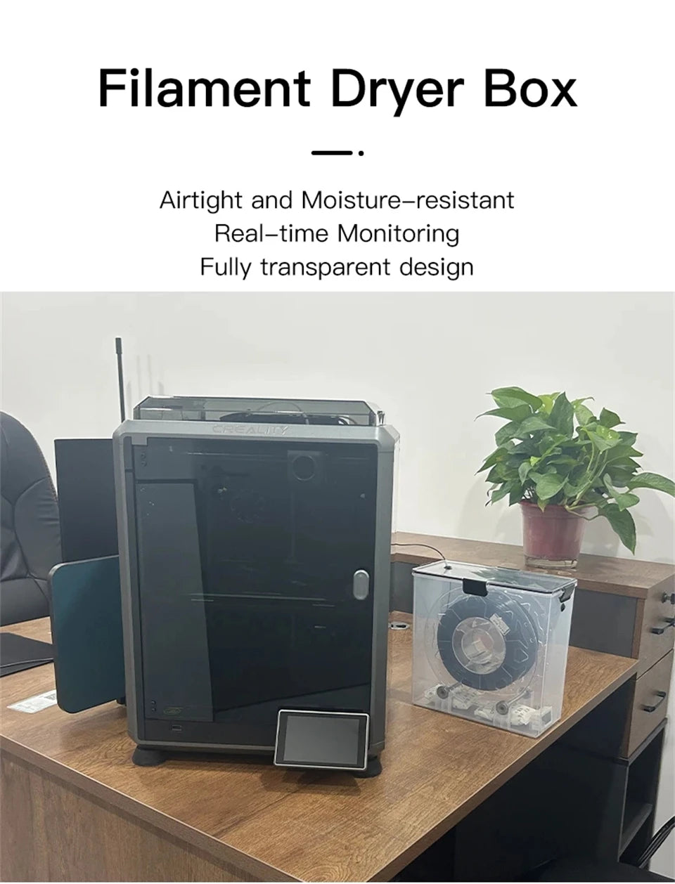 3D Printer Parts Filament Dryer Box Airtight And Moisture-Resistant Real-Time Monitoring for 3D Printer Tools Storage Box Holder