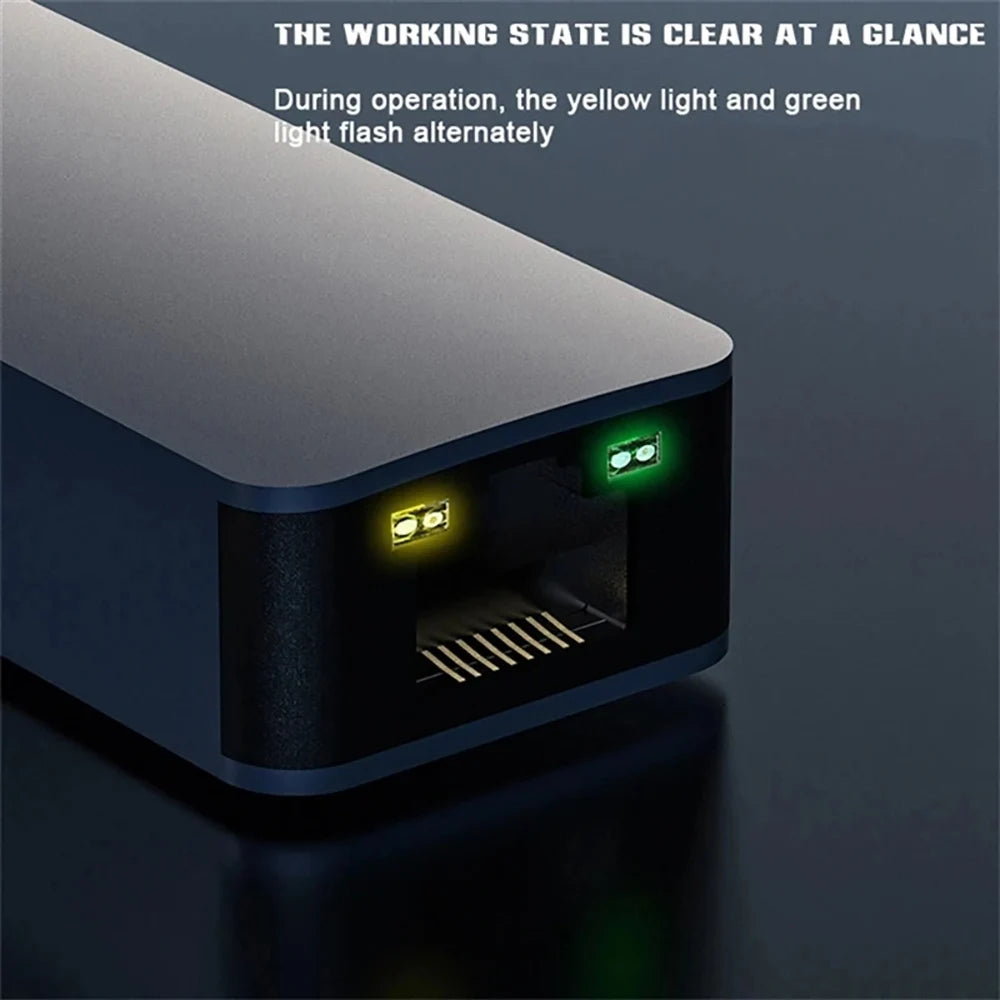 Kebidumei 2500Mbps USB Type-C Ethernet To RJ45 2.5G USB 3.0 Wired Adapter Converter Lan Network Hub For MAC PC Laptop Win 7/8/10