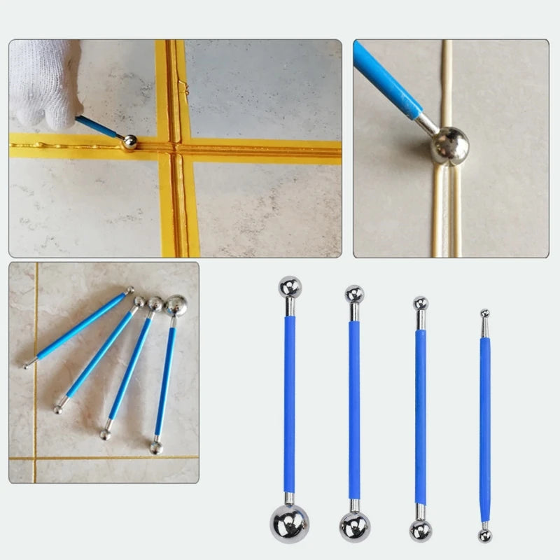 4x/set Caulking Tool  Caulk Finishing Tools Tile Floor Joint Repair  Pressed Ball for Bathroom Kitchen & Household