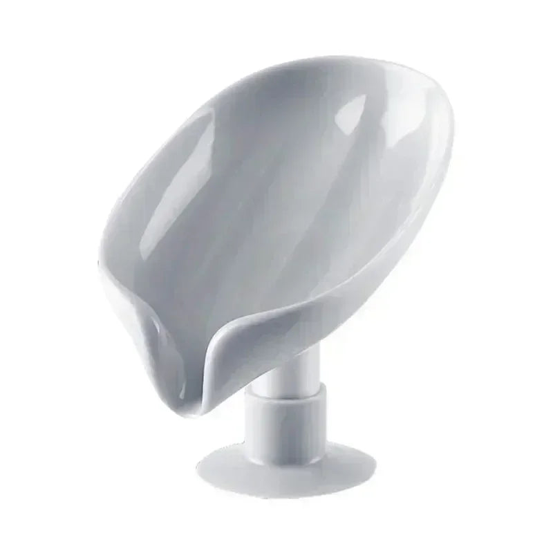 Portable Anti-slip Soap Holder Leaf Shape Bathroom Shower Soap Dish Kitchen Drain Sink Sponge Storage Rack Suction Cup Tray