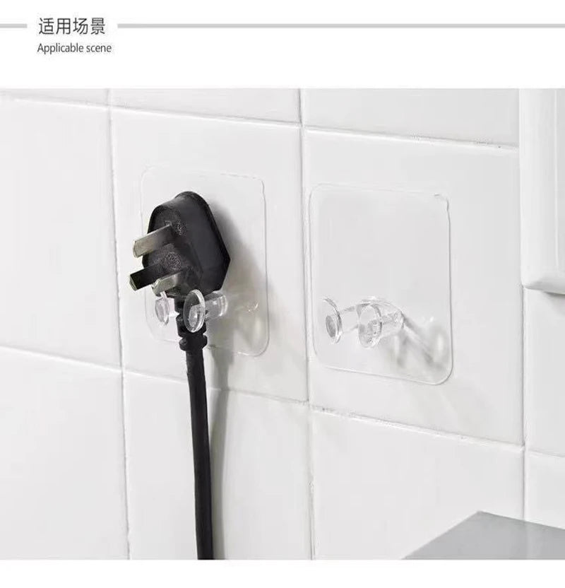 5 Pcs Home Bathroom Wall Storage Hook Punch-free Power Plug Socket Holder Kitchen Stealth Hook Wall Adhesive Hanger