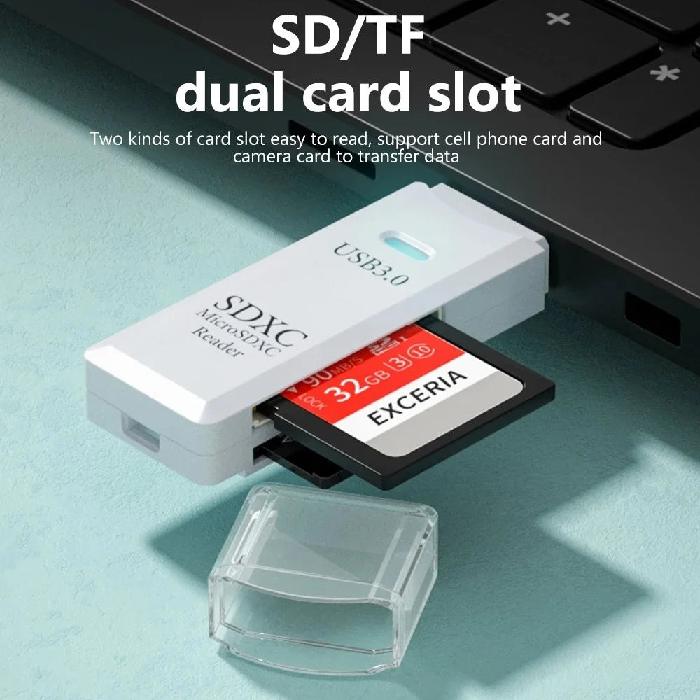 2-in-1 Multi Functional USB3.0/2.0 Card Reader Micro SD TF Memory Card Reader USB Flash Drive Cardreader Adapter For PC Laptops
