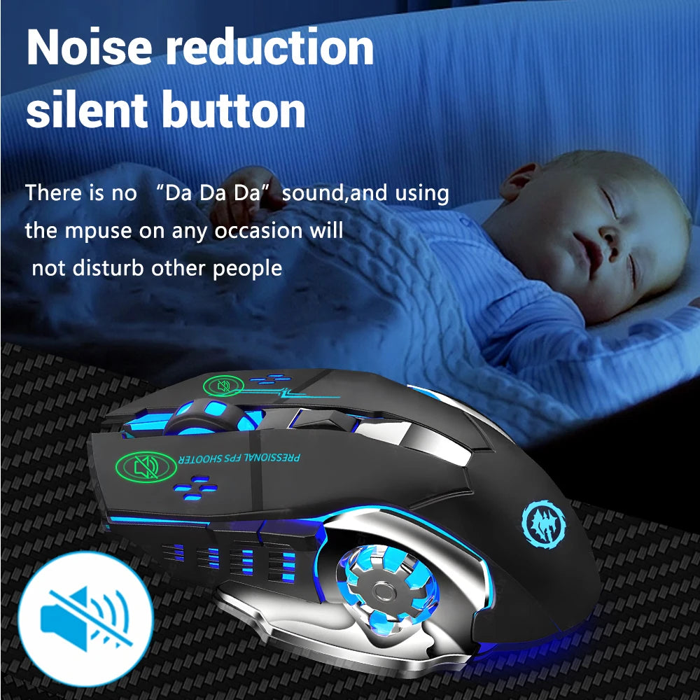 KEBIDUMEI Bluetooth Mouse 2.4G Wireless Mecha Mouse Rechargeable Gaming Backlight Mouse Ergonomic Office Mice Game Accessories