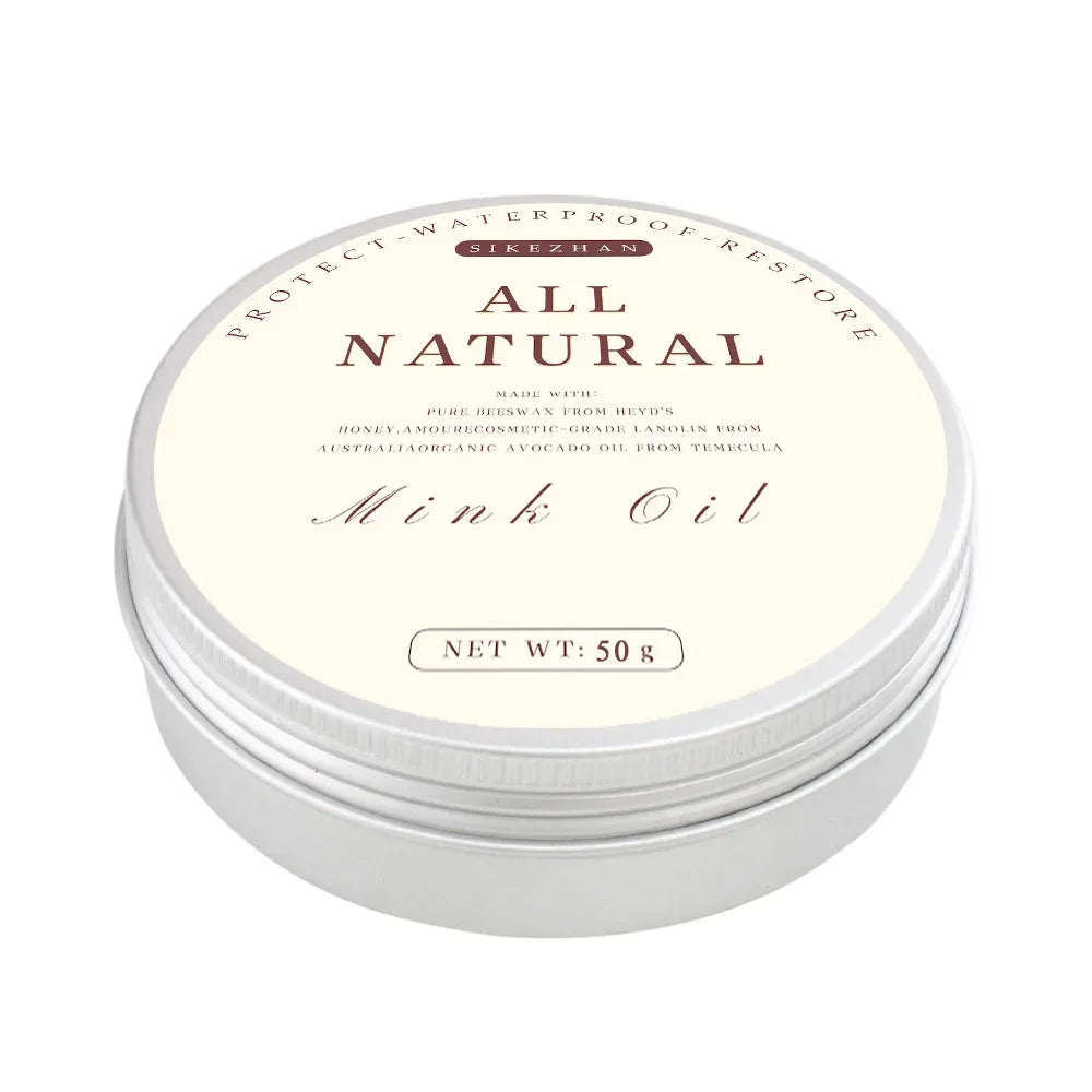 Natural Mink Oil Cream for Leather Shoes Bags Leather Care Cream Leather Maintenance Cream Leathercraft Accessories