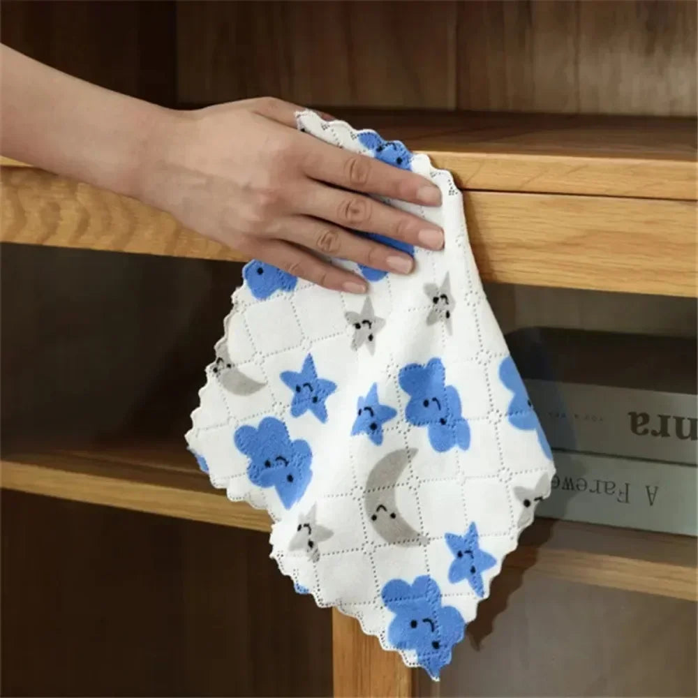 3pcs Microfiber Cleaning Cloth Kitchen Towel Set Dish Towel for Kitchen Items Household Tools Dish Washing Cloth Absorbent Rags