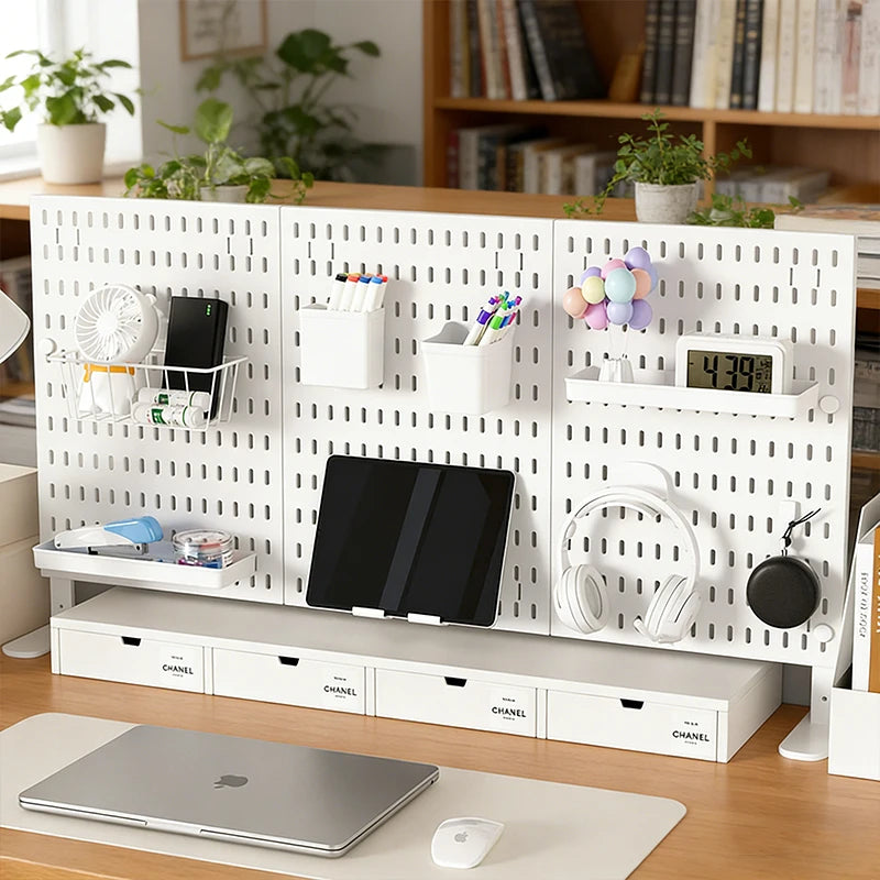 The Ultimate Modular Desk System | Plastic Pegboard Organizer Lets You Combine Hooks, Bins, Shelves & Baskets Freely