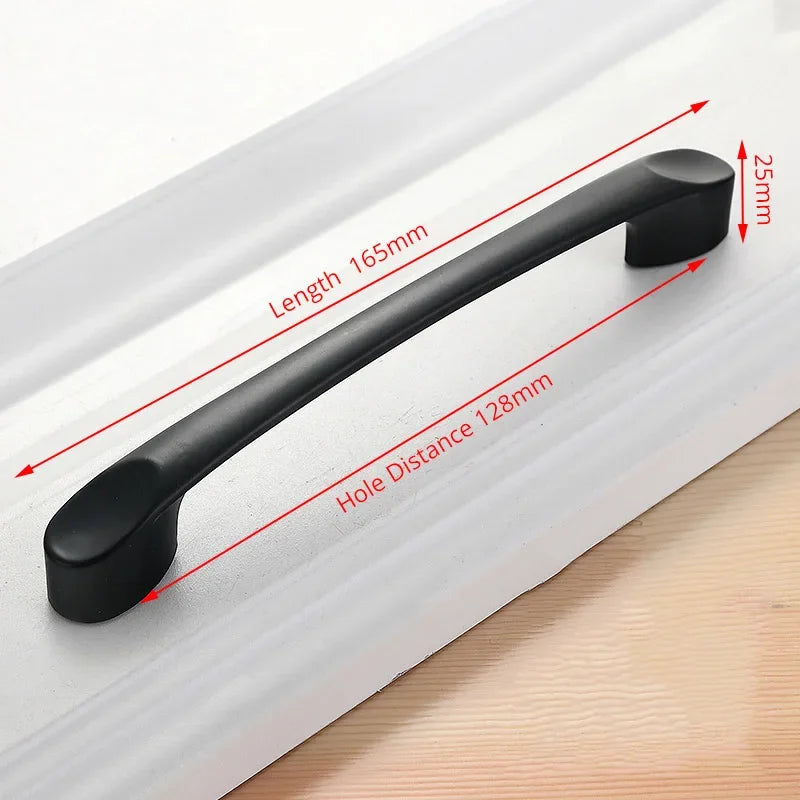 Aluminum Alloy Black Cabinet Handles American Style Solid Kitchen Cupboard Pulls Drawer Knobs Furniture Handle Hardware
