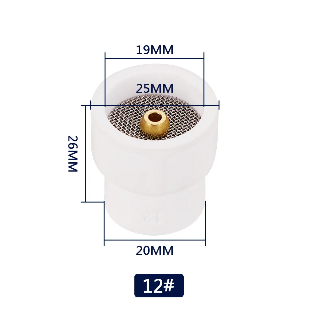 10# 12# 14# 16# 24# White Ceramic Nozzle Alumina Cup For WP9/20/17/18/26 Tig Welding Torch #10 Ceramic White TIG Welding Cup