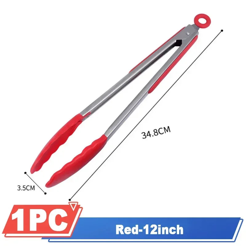 7/9/12 inch Small Silicone Clips Bread Barbecue tongs Steak Clip Food Clips BBQ Cooking Baking Salad Kitchen Accessories