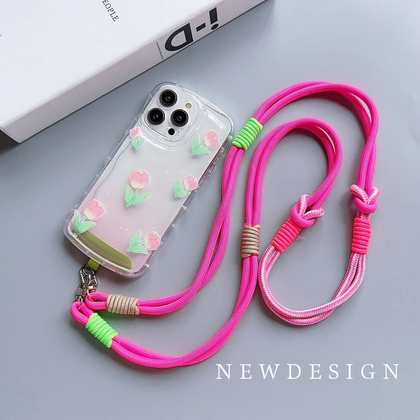 Universal Lanyard Double Color Mobile Phone Strap Fashion Safety Rope Shoulder Long Diagonal Span Trendy Accessory