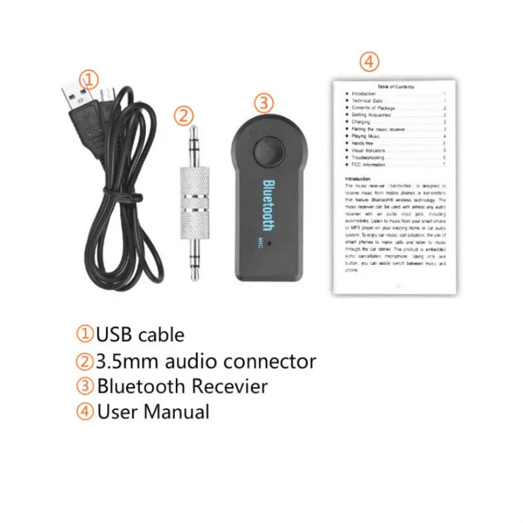 3.5mm Jack Wireless Bluetooth Transceiver Adapter Car Bluetooth 5.0 Receiver For Car Kit Music Audio Aux A2dp Earphone Receiver