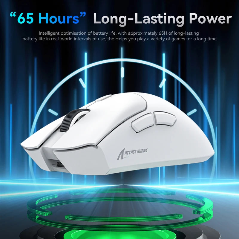 Attack Shark R1 Superlight Mouse ,Bluetooth 2.4G Wireless, PixArt PAW3311 Gaming Sensor 6 Adjustable DPI for Office Game