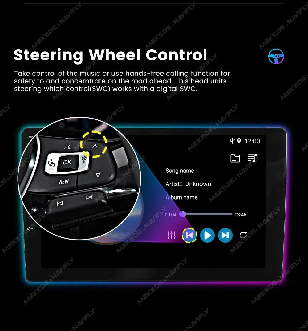 MEKEDE &NAVIFLY Android 14 Wireless Carplay Auto Car Radio for Hyundai Ix45 Santa Fe 2006 - 2012 Multimedia Player GPS FM Stereo