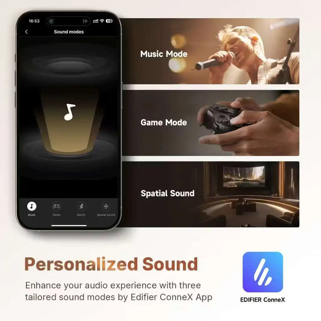 Edifier A6 Open Ear Bluetooth Earphones Ear Hook Headphones Hi-Res Wireless Audio IP55 Waterproof 40hrs Playtime LDAC Codec