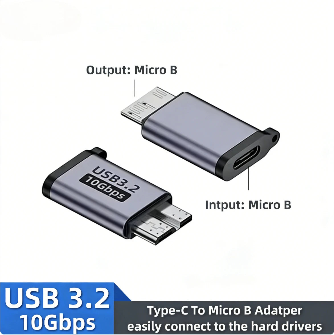 USB C 3.0 Micro B Male To Type C Female Adapter Type-C To Micro B Connector for Laptop External Hard Drive Disk Box Samsung S5