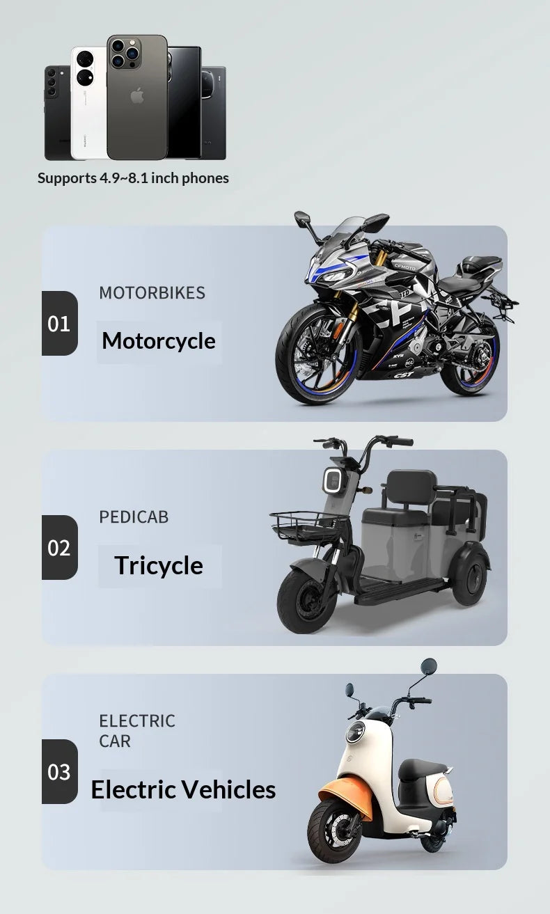 Motorcycle Mobile  Holder Car Aluminum Alloy Upgrade Shock Absorption Electric Vehicle Mobile Phone Holder Outdoor Mirror Seat