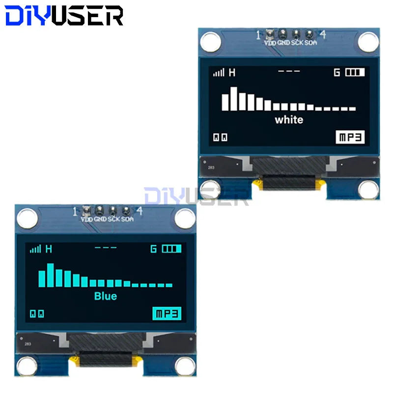 1.3" OLED LCD Display Module SH1106 128X64 IIC I2C SPI White/Blue Color Screen Breakout Board for