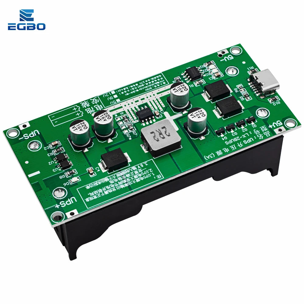 Type-C 15W 3A 18650 Lithium Battery Charger Module DC-DC Step Up Booster Fast Charge UPS Power Supply / Converter 5V 9V 12V