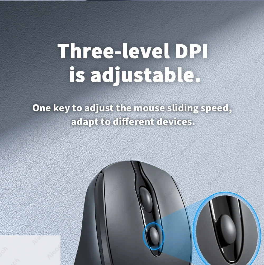Portable Wireless Bluetooth Mouse Compact Ergonomic 2.4G USB Noiseless 1600DPI 500mAh Rechargeable for PC Tablet Laptop MacBook