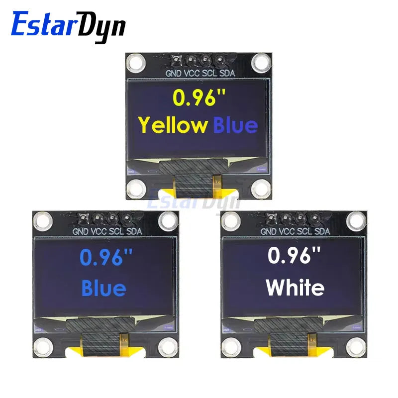 Estardyn DIYUSER 0.96 Inch OLED SSD1306 White/Blue/Yellow 128X64 IIC I2C Serial Display  12864 LCD Screen Board For