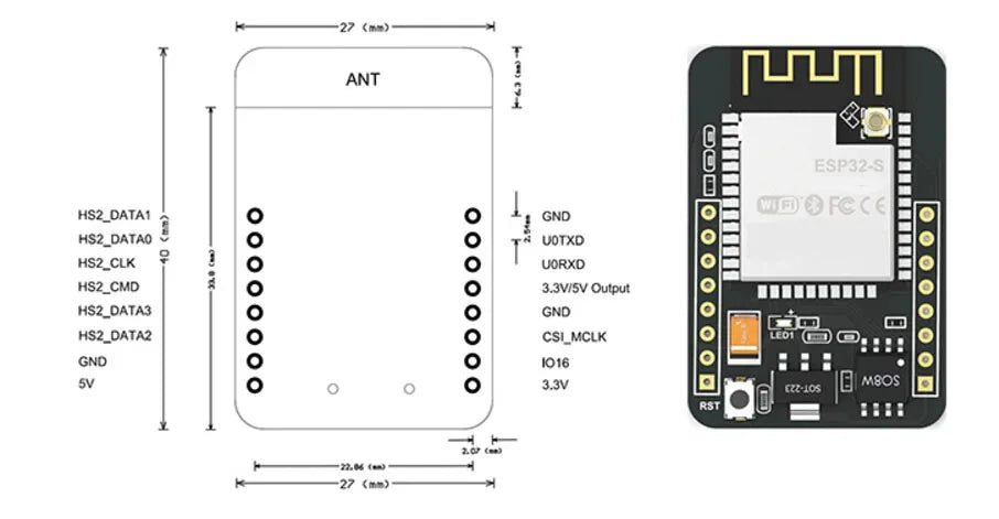 ESP32-CAM WiFi Module 2.4G Antenna ESP32 Serial to WiFi ESP32 CAM Development Board 5V Bluetooth Camera Module