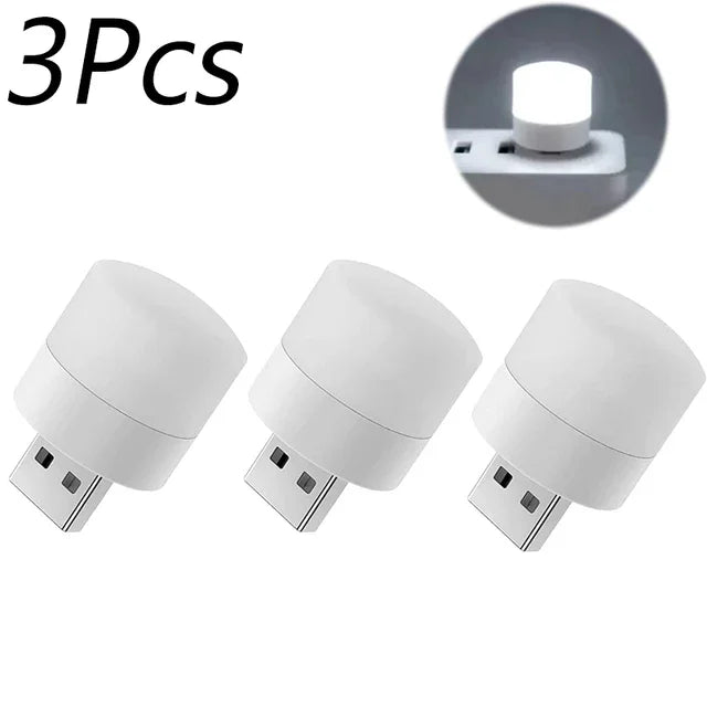Small USB Night Light Computer Mobile Power Charging Mini Book Lamps LED Light Warm White Eye Protection Reading Light 1/10Pcs