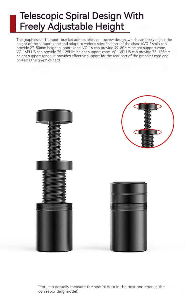 TEUCER VC-16 Graphics Card GPU Holder Vertical Telescopic Rotating Stand Magnetic Bracket Video Card Holder