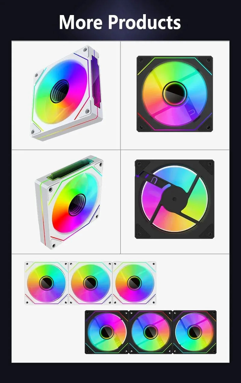 LDPCSJ PRISM 4 RS 12cm ARGB 4 Pin Computer Case Fan Quiet Cooling 12V Large Air Volume 1200RPM for Desktop Gaming PC Build