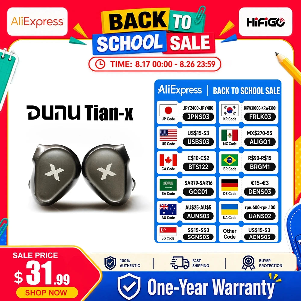 DUNU Titan X HiFi IEM Earphones Dual Magnetic Dynamic Driver Metal Alloy Housing 3.5mm/TypeC Mic Earbuds For Audiophile Gaming