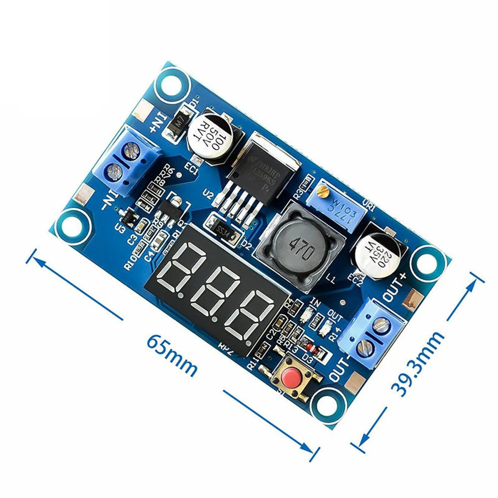 LM2596 DC DC Step Down Converter LED Display Voltage Regulator Volt meter 4.0~40 to 1.3-37V Buck Adapter Adjustable Power Supply