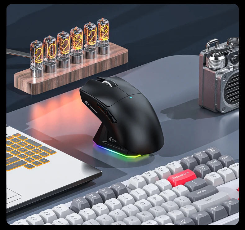 Attack Shark X11 Wireless Mouse,Tri-Mode Connection, PixArt PAW3311, Touch Magnetic Charging Base, Macro Gaming Mouse