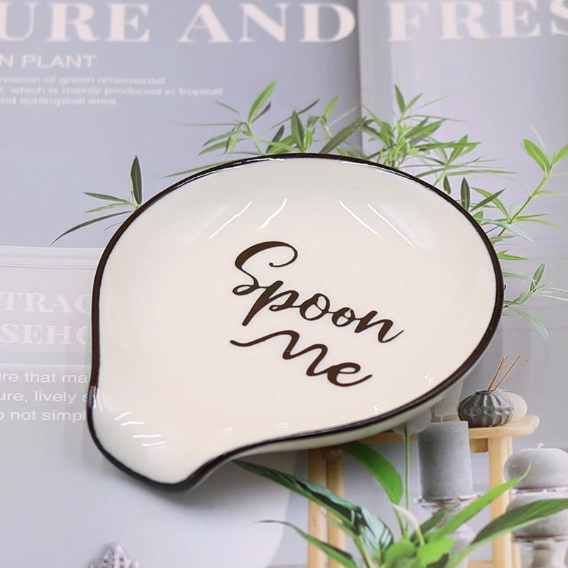 Multipurpose Ceramic Spoon Rest Pad White Spoon Holder Spoon Holder Kitchen Utensils Tableware Spoon Holder Spoon