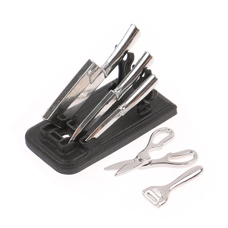 1Set 1/12 Dollhouse Miniature Items Kitchen Utensils Cooking Baking Set Model Rolling Pin Baking Tray DIY Doll House Accessories