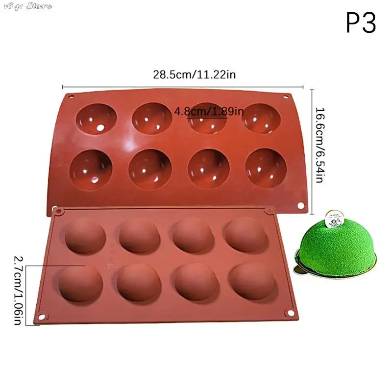 3D Ball Round Half Sphere Silicone Mold for DIY Baking Pudding Mousse Chocolate Cake Mold Kitchen Accessories Tools Cake Pudding