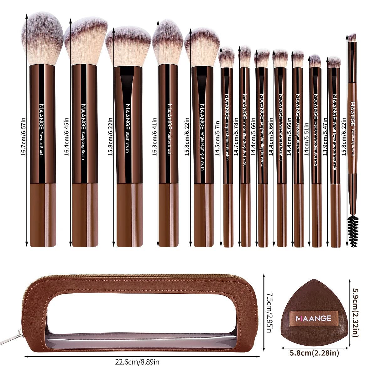 13pcs Makeup Brush Set Foundation Concealer Powder Eyeshadow Blush Brush Kabuki Blending Cosmetic Makeup Beauty Tool for Face