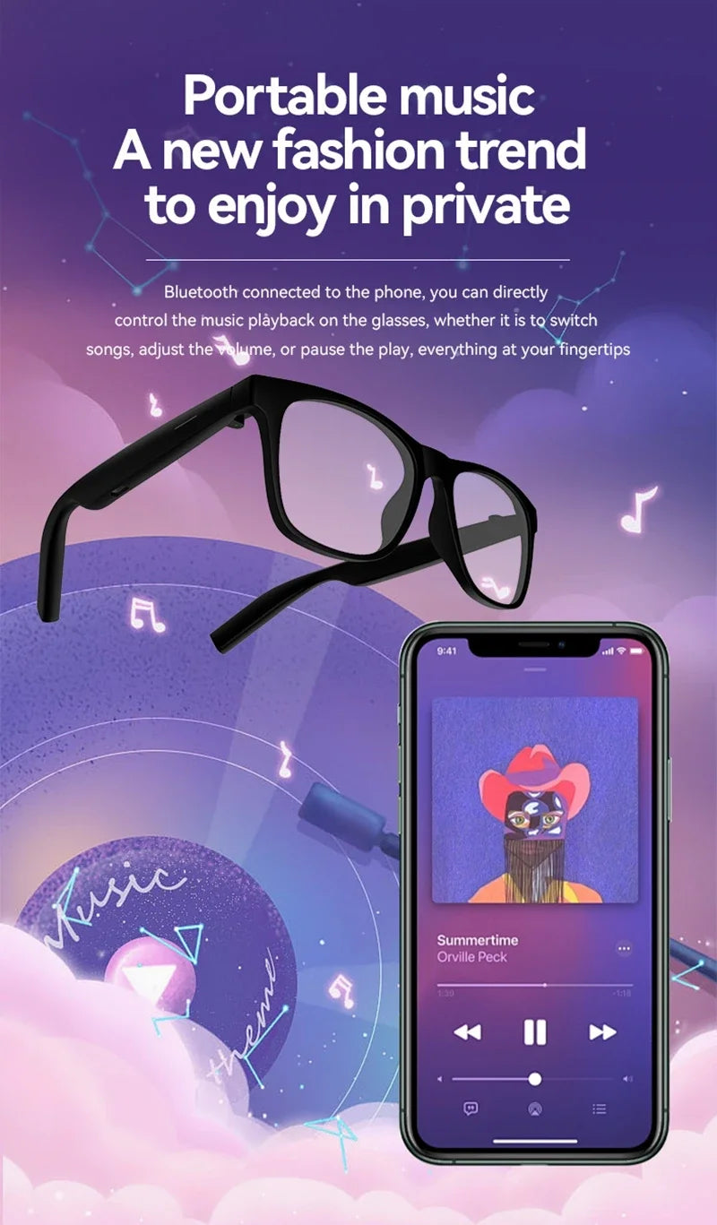 Lenovo AI Smart Wireless Glasses Bluetooth Sunglasses Remote 8K Control Touch Photo Camera Recording Voice Assistant Translator
