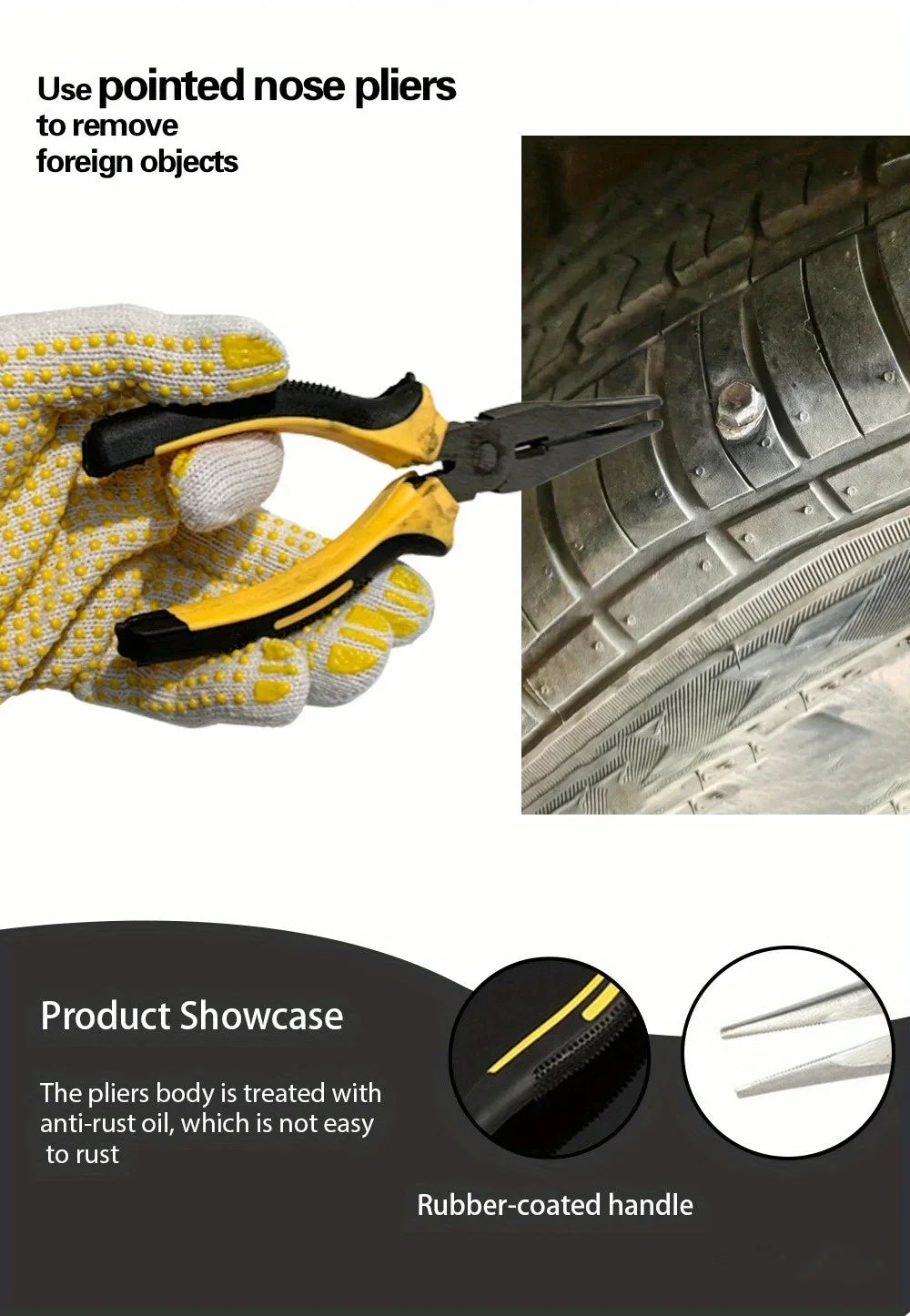 Professional Tire Plug Kit with Rapid-Seal Glue All-Weather Puncture Repair for Sedan to SUV Roadside Rescue Anti-Leak Guarantee