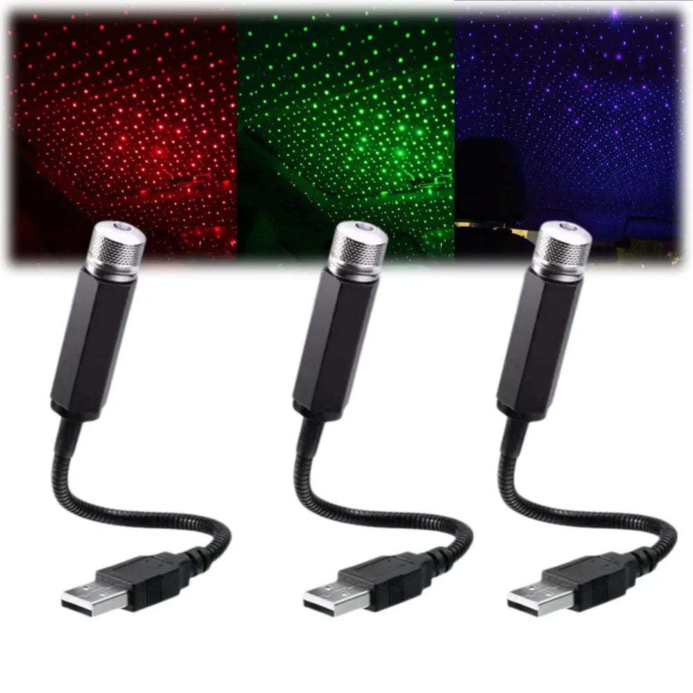 New Mini Car Roof Star Sky Lamp Plug And Play Interior Ambient Car Ceiling Star Lights USB LED Ceiling Spotlight Home