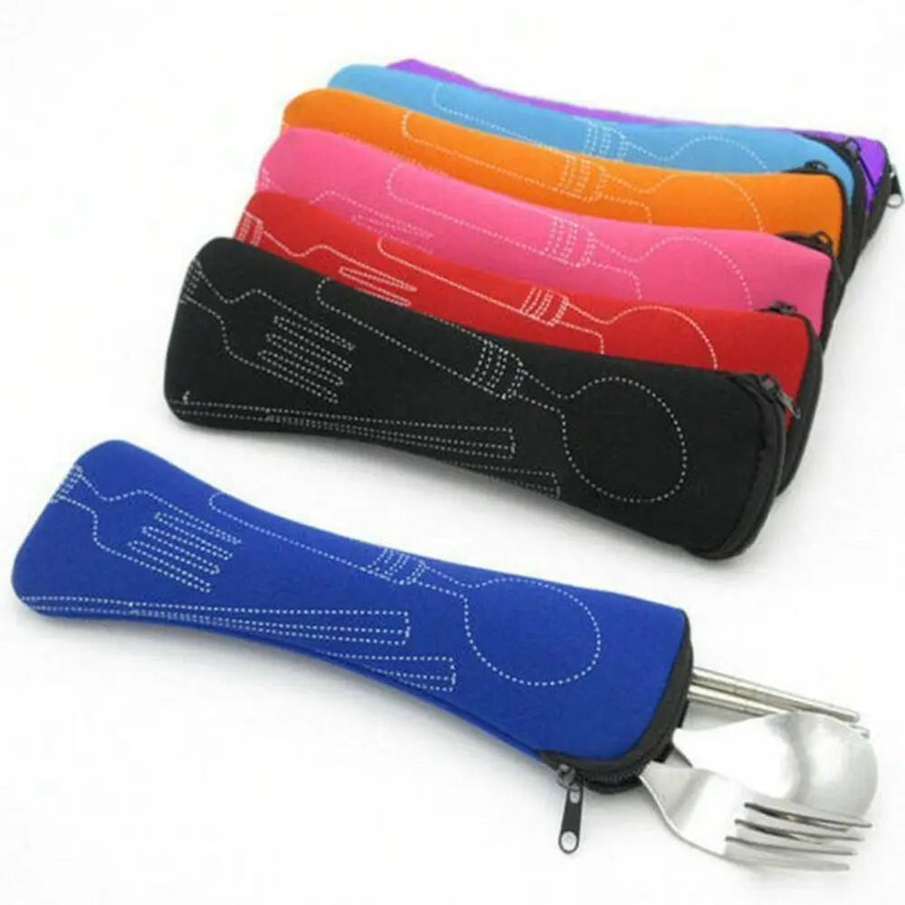 Without Dinnerware Tableware Bag New Travel Packaging Picnic Fork Spoon Storage Box Portable Tableware Case Home Kitchen