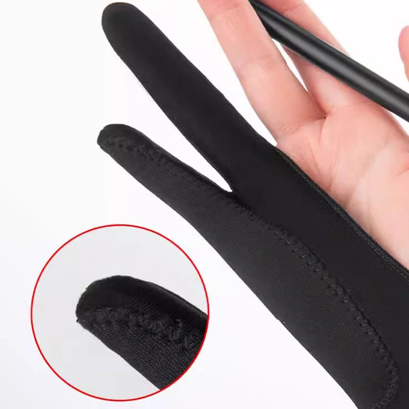 Anti-touch Painting Gloves Two-Finger Drawing Gloves for iPad Tablet Digital Board Touch Screen Oil Painting Office Art Supplies