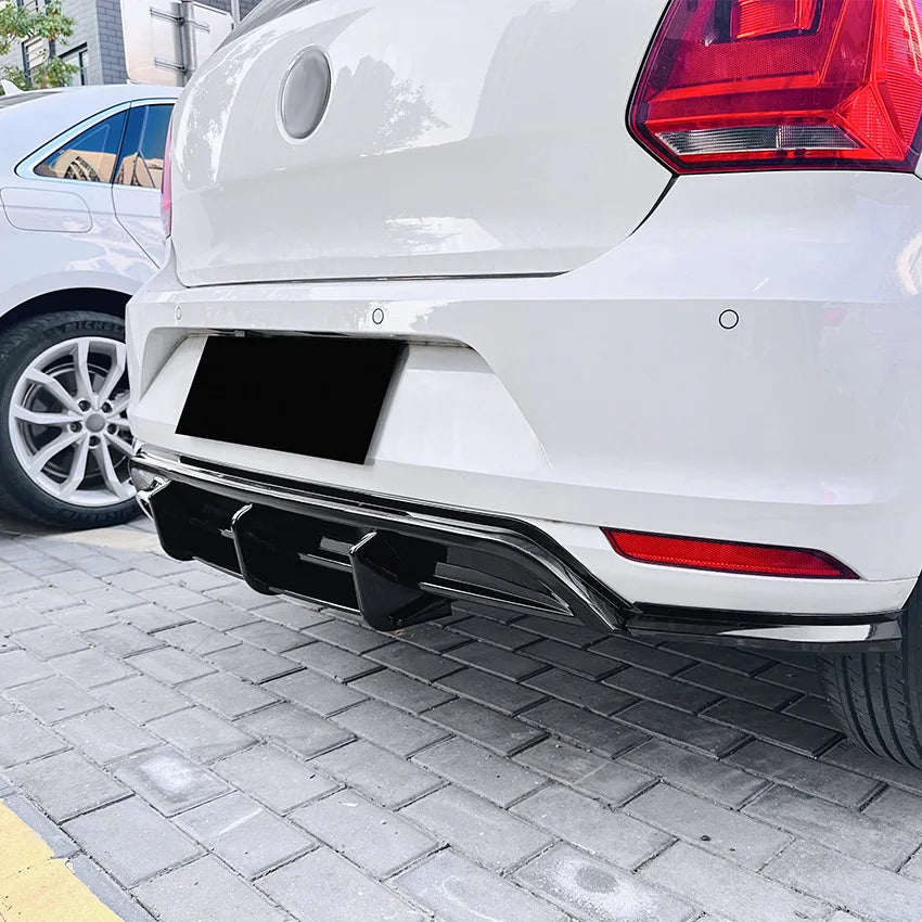 For VW Polo MK5 6R 2009-2014 Car Rear Bumper Lip Spoiler Tail Lower Guard Styling Splitter Decoration Cover Auto Accessories